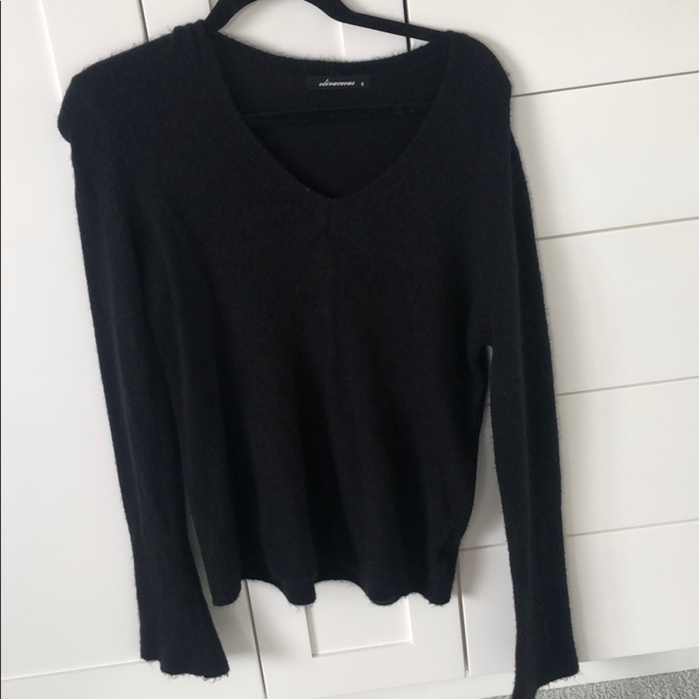 Plain black cashmere sweater
